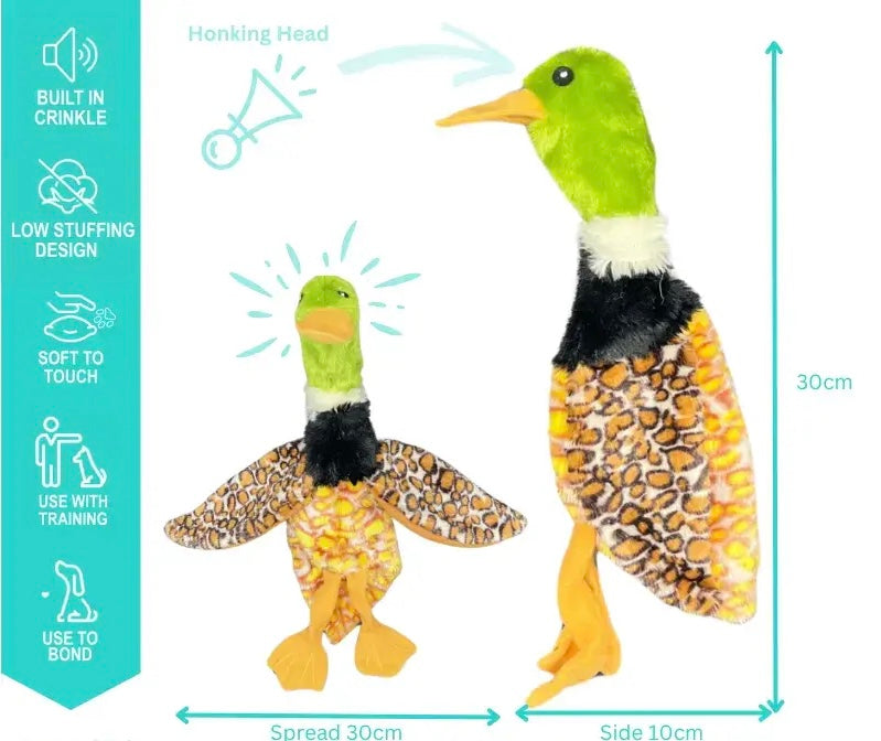 Quicker - Unstuffed Crinkle Duck - Green