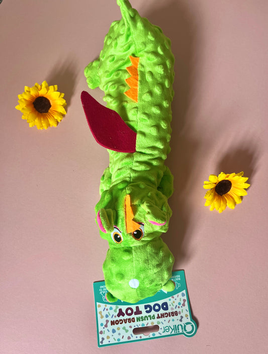 Quicker Plush Crinkle Dragon Toy - Green
