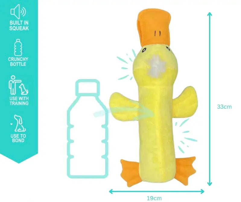 Quicker - Bottle Crunch Duck Dog Toy