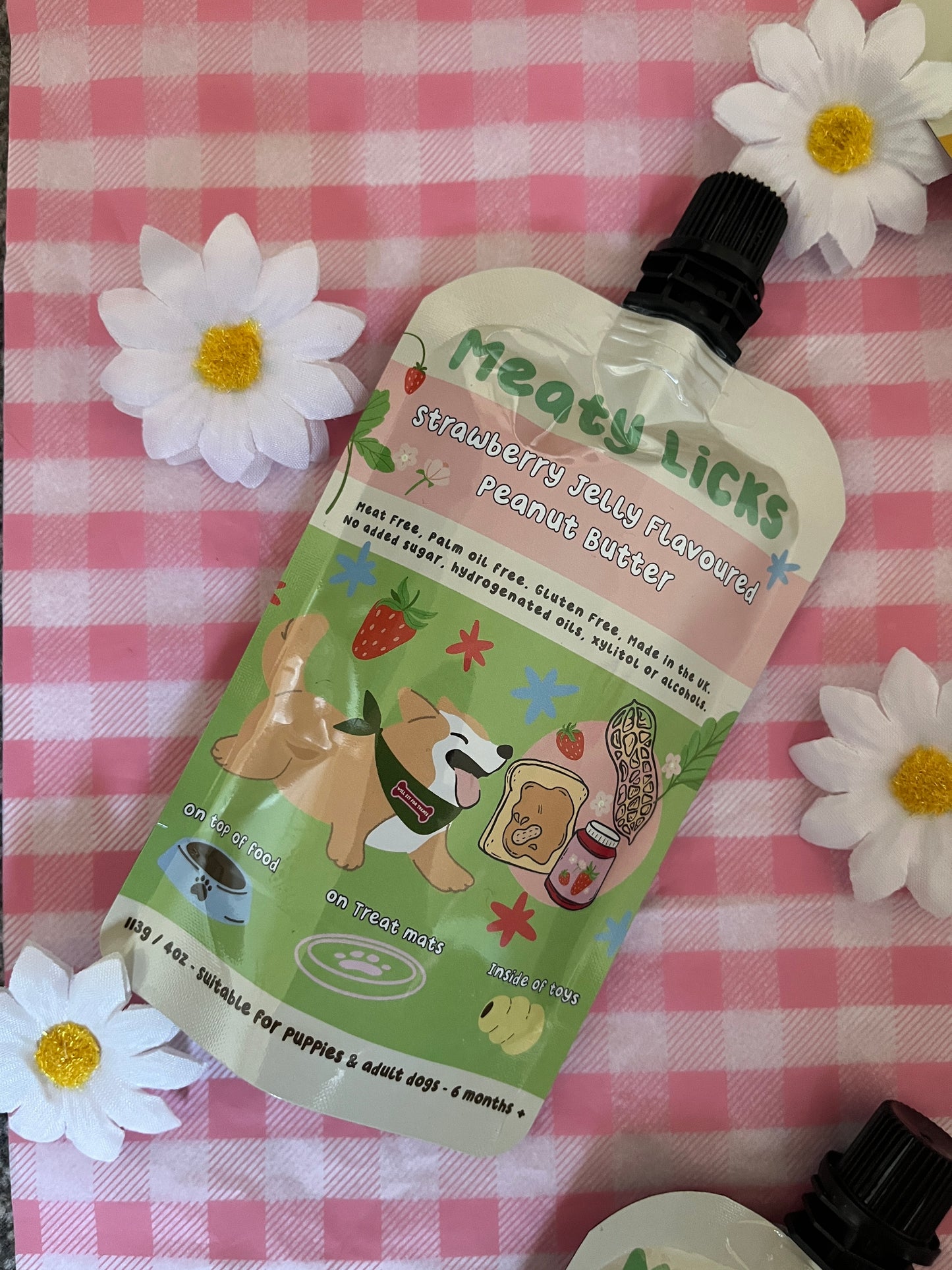 Meaty Licks Strawberry Jam Peanut Butter