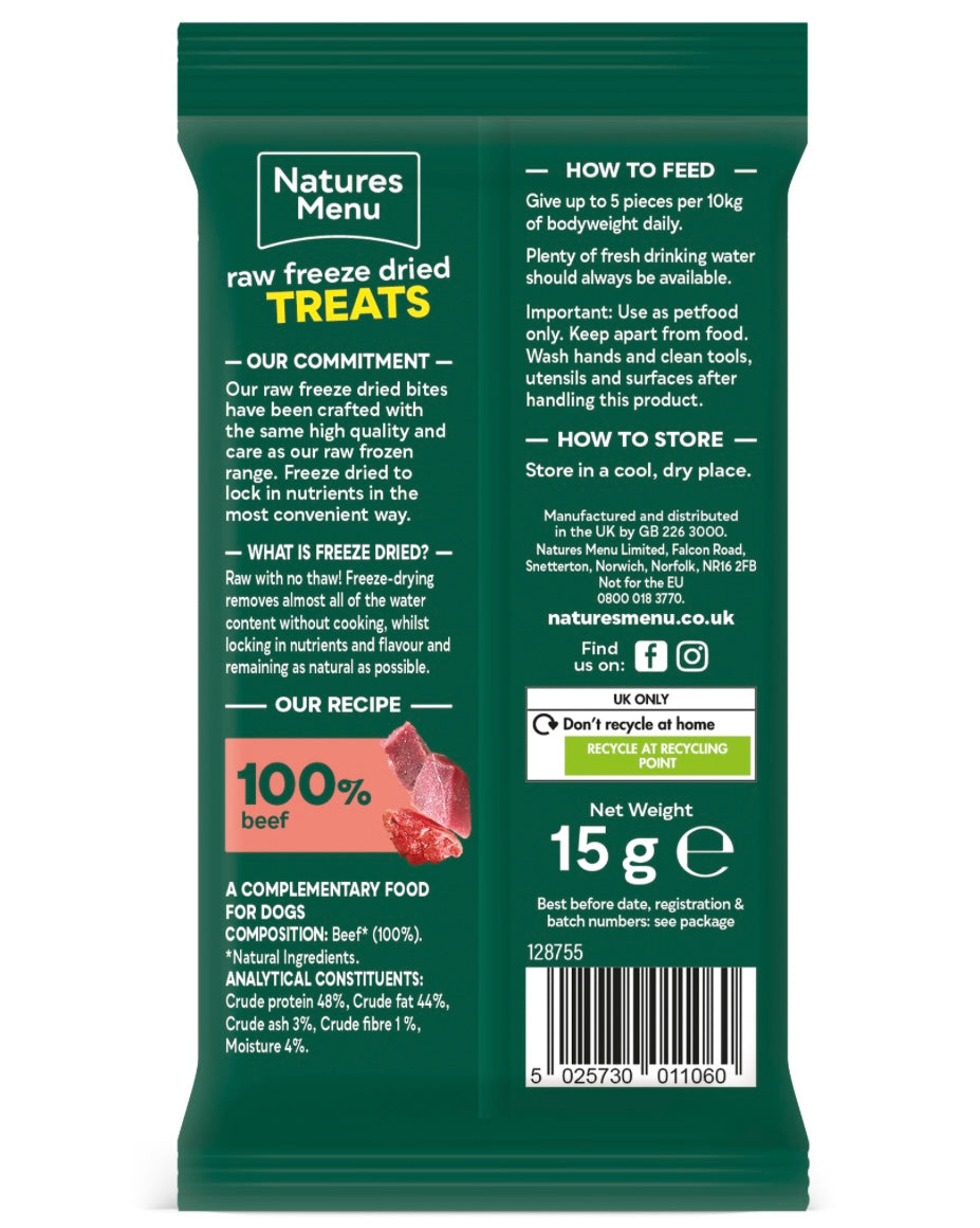 Natures Menu Raw Freeze Dried Beef Treats
