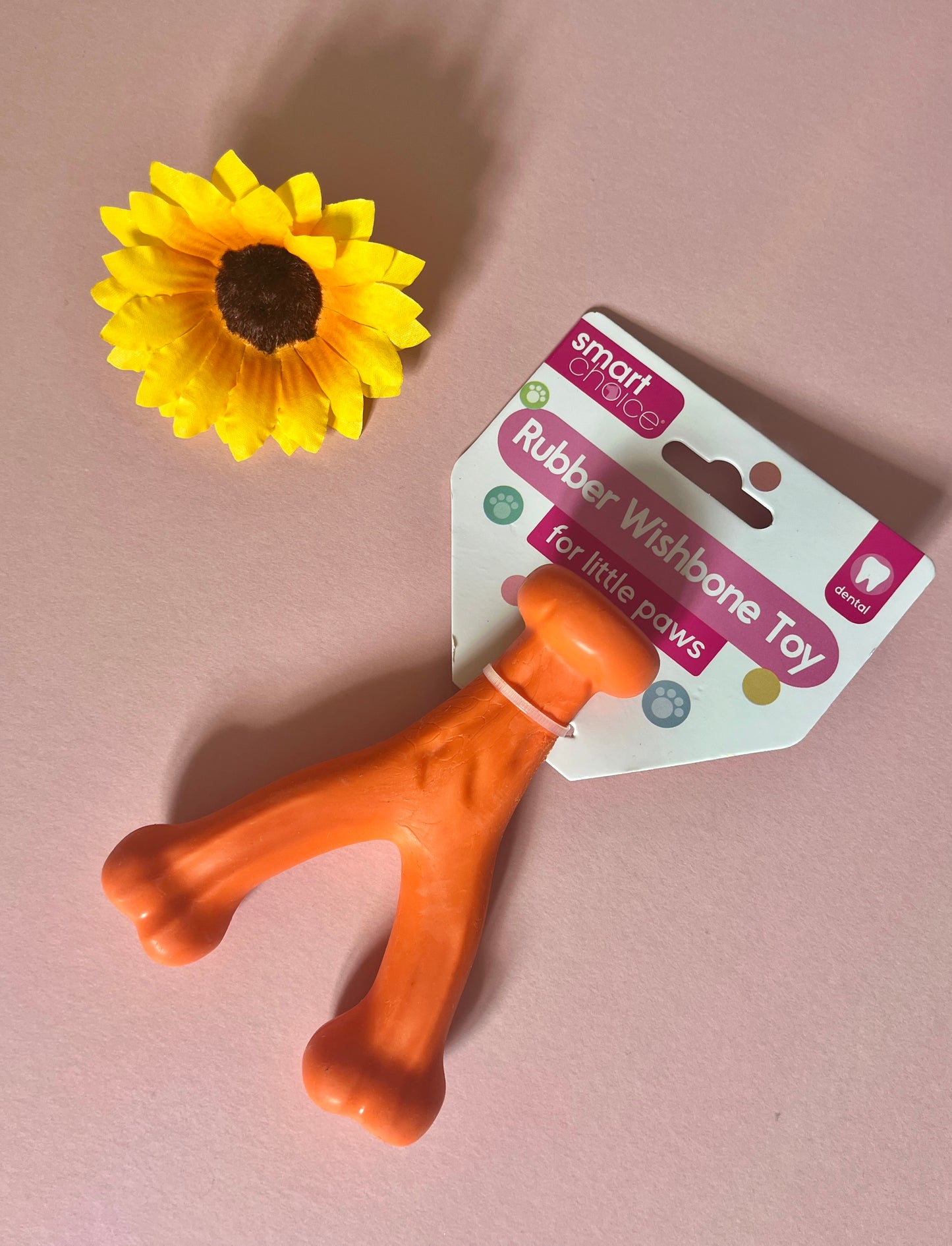 Smart Choice Rubber Wishbone Puppy Toy Orange