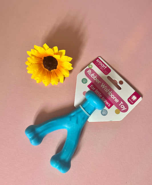 Smart Choice Rubber Wishbone Puppy Toy Blue