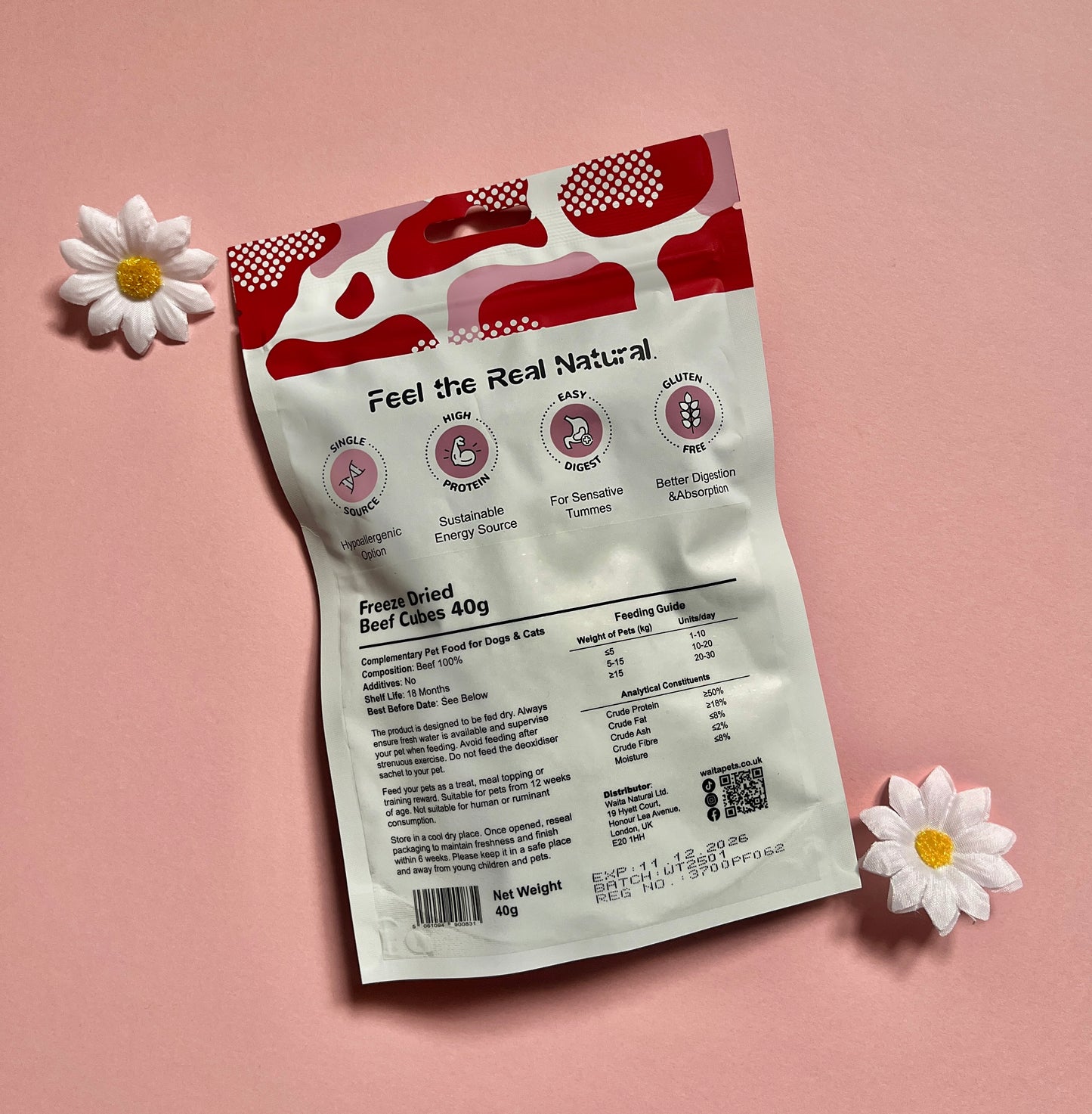 Waita Freeze Dried Beef Cubes 40g