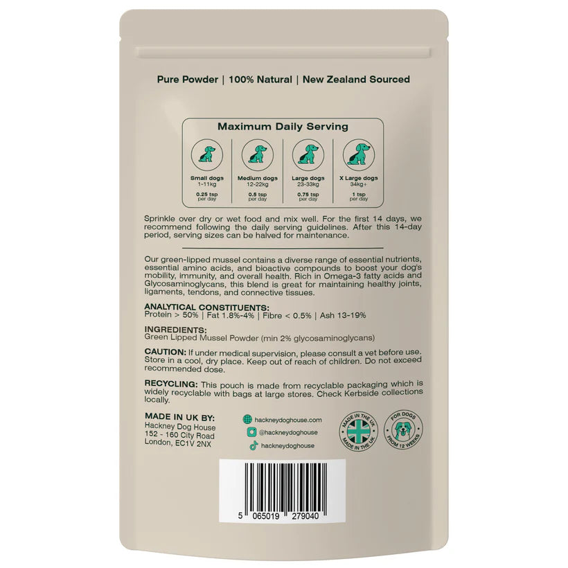 Hackney Dog House Green Lipped Mussel Powder