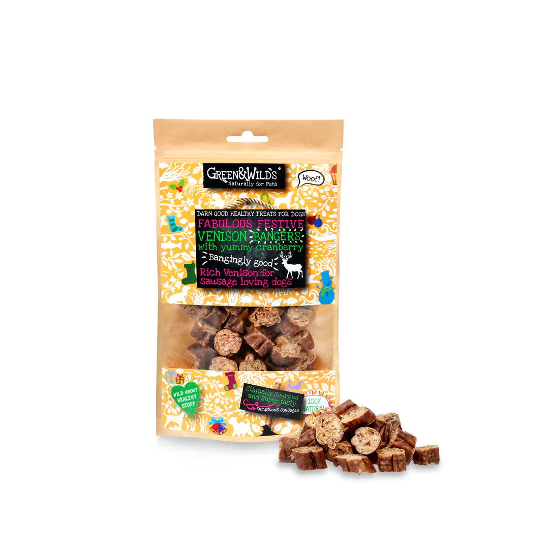 Green&Wilds Venison & Cranberry Christmas Bangers