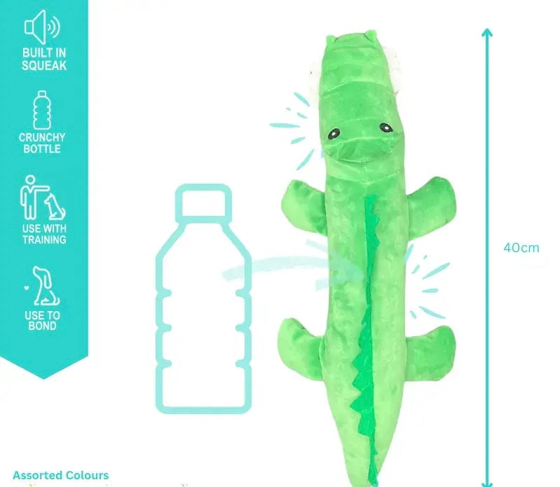 Quicker - Bottle Crunch Crocodile Dog Toy