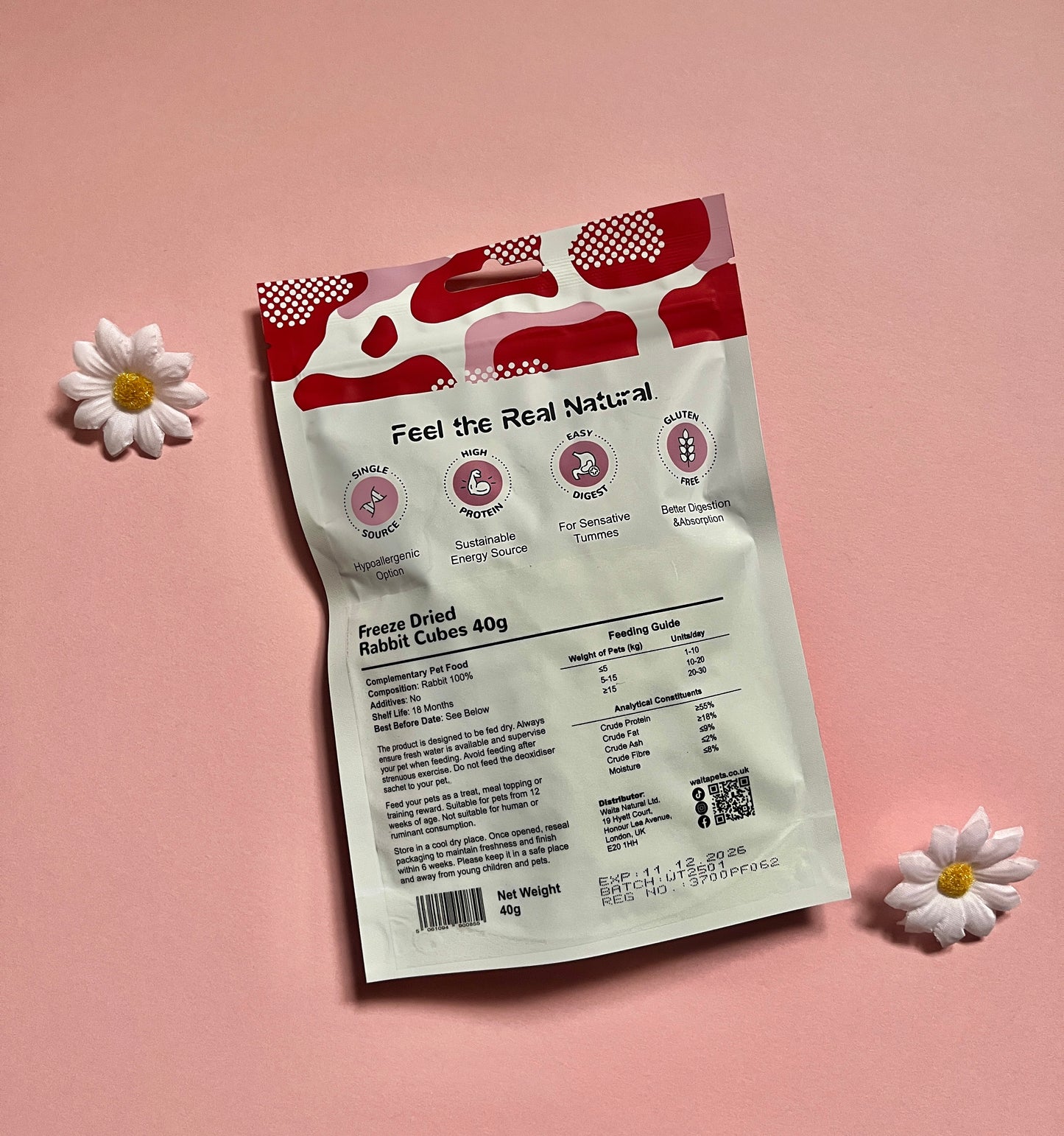 Waita Freeze Dried Rabbit Cubes 40g