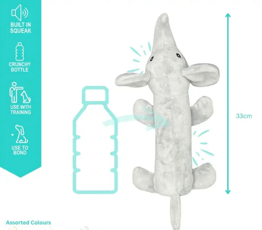 Quicker - Bottle Crunch Elephant Dog Toy