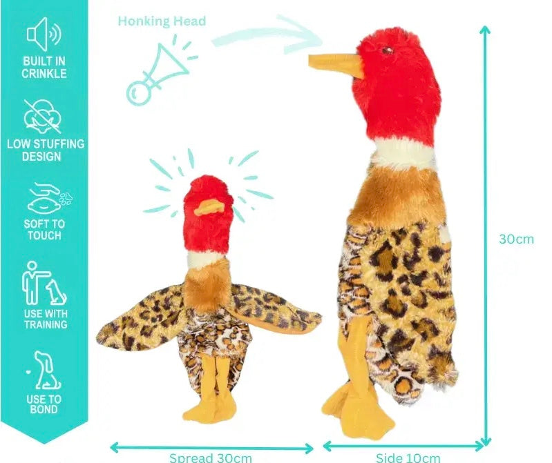 Quicker - Unstuffed Crinkle Duck - Red