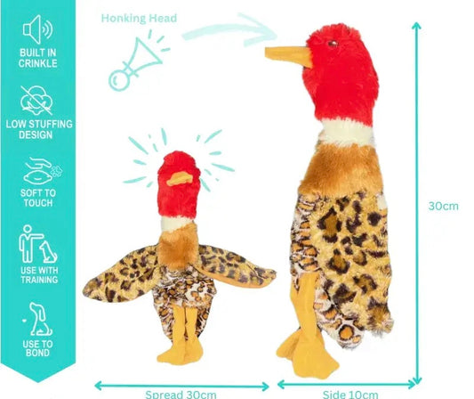 Quicker - Unstuffed Crinkle Duck - Red