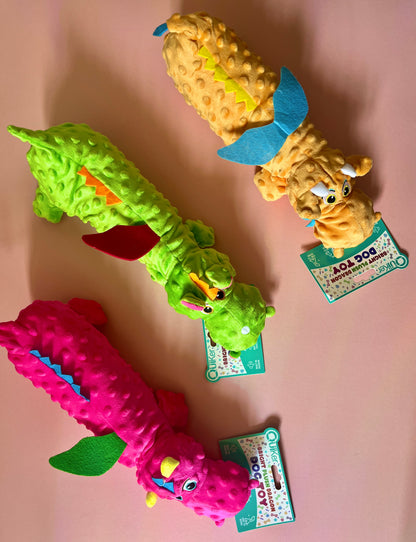 Quicker Plush Crinkle Dragon Toy - Pink