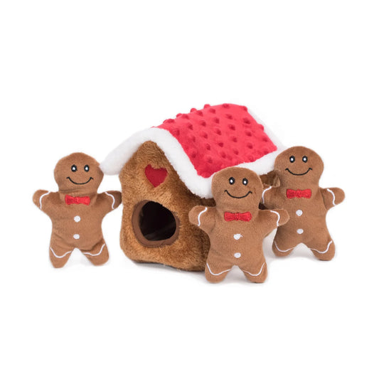 ZippyPaws Gingerbread House Burrow Dog Toy